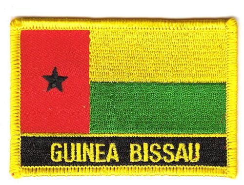 Fahnen Aufnäher Guinea Bissau Schrift