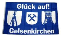 Fahne / Flagge Gelsenkirchen Glück auf! 90 x 150 cm Fahne / Flagge Gelsenkirchen Glück auf! 90 x 150 cm