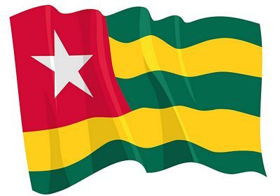 Fahnen Aufkleber Sticker Togo wehend