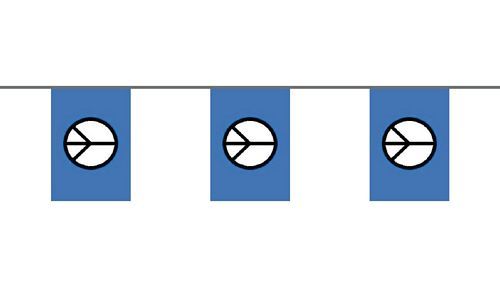 Flaggenkette Peace Zeichen blau 6 m
