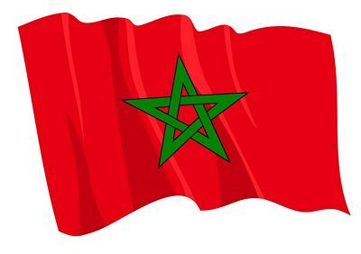 Fahnen Aufkleber Sticker Marokko wehend