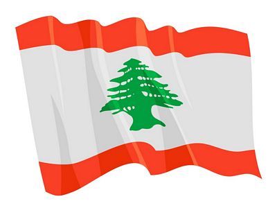 Fahnen Aufkleber Sticker Libanon wehend