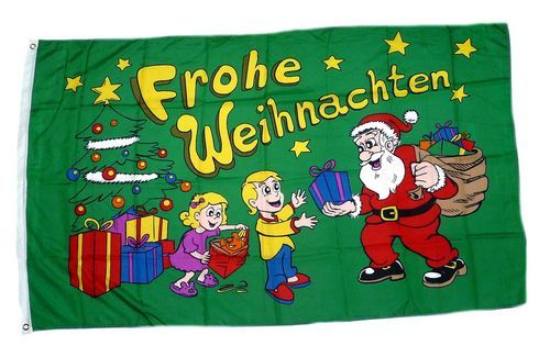 Fahne / Flagge Frohe Weihnachten Kinder 90 x 150 cm