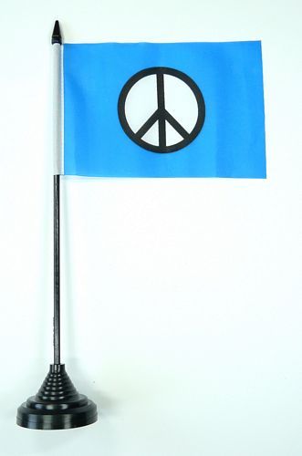 Fahne / Tischflagge Peace blau NEU 11 x 16 cm Flaggen