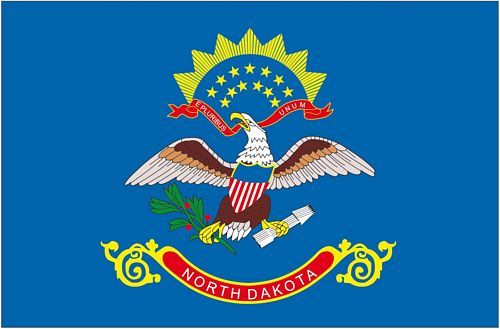 Fahnen Aufkleber Sticker USA - North Dakota