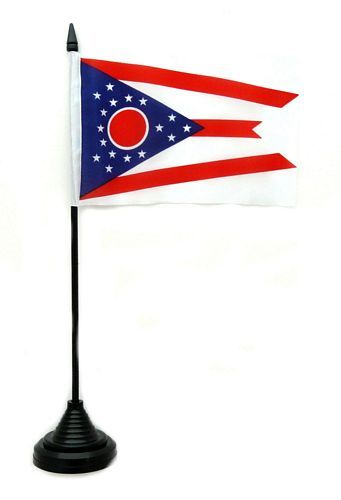 Fahne / Tischflagge USA - Ohio NEU 11 x 16 cm Fahne