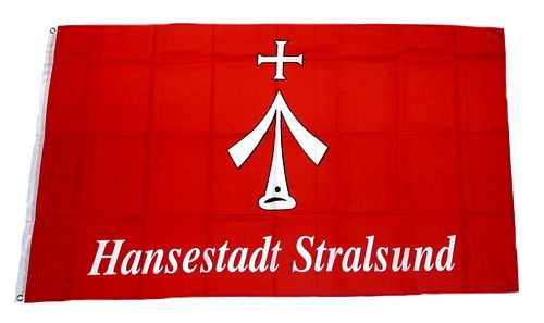 Fahne / Flagge Stralsund Schrift 90 x 150 cm