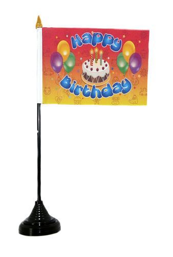 Tischfahne Happy Birthday Kindergeburtstag NEU 11 x 16 cm Flagge Fahne