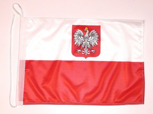 Bootsflagge Polen mit Adler 30 x 45 cm