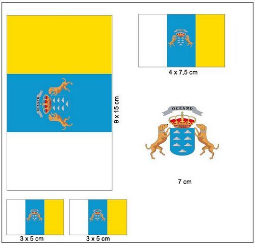 Fahnen Aufkleber Set Spanien - Kanaren