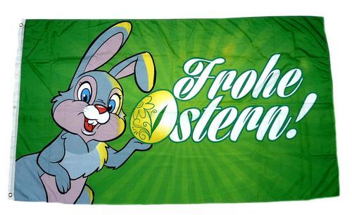 Fahne / Flagge Frohe Ostern Osterhase 90 x 150 cm