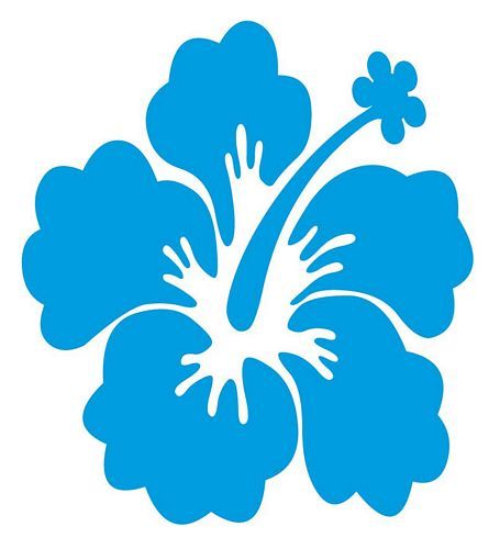 Aufkleber Sticker Hibiskus Blüte Blume blau