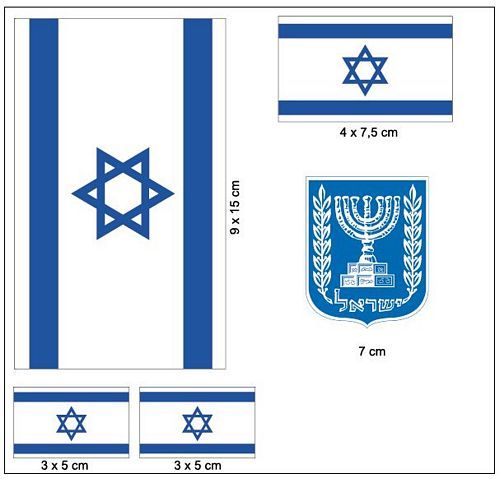 Fahnen Aufkleber Set Israel