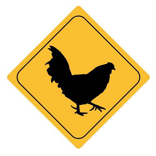Aufkleber Sticker Achtung Huhn Autoaufkleber