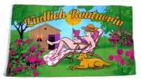 Fahne / Flagge Endlich Renterin 90 x 150 cm Fahne / Flagge Endlich Renterin 90 x 150 cm