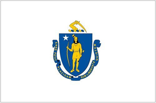 Fahnen Aufkleber Sticker USA - Massachusetts