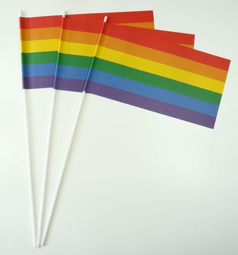 10 Papierfähnchen Regenbogen Papierfahnen Fahne Flagge