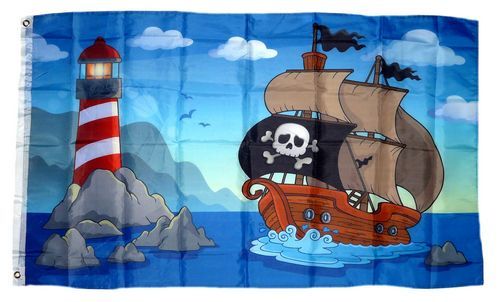 Flagge Piratenschiff 90 x 150 cm Fahne 