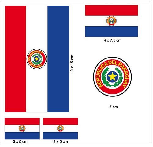 Fahnen Aufkleber Set Paraguay